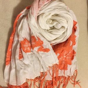 Orange & cream scarf